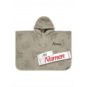 Kinder Poncho personalisiert – Sterntaler Badeponcho Löwe Leo mit Namen bestickt aus 100% Baumwolle