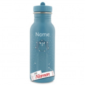 Kinder Trinkflasche mit Gravur Dinosaurier aus der Trixie Mr. Triceratops Kollektion – Edelstahl, 500 ml, mit Namen