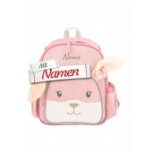 Kindergartenrucksack personalisiert, Hase Hanni in Rosa von Sterntaler, Kinderrucksack mit Namen bestickt