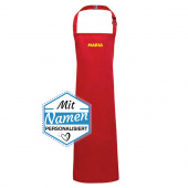 Koch- und Grillschürze, Rot, bestickt