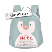 Lässig Kinder Rucksack mit Namen, Pinguin Design, für Kindergarten und Kita, bestickt