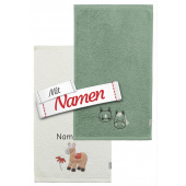 Mädchen Kinderhandtuch mit Namen personalisiert, Bauernhof Pferd im 2er Pack von Sterntaler, 1 Handtuch bestickt