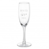 Personalisierbares Sektglas mit Gravur für Abiturfeier mit Sternmotiv