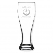 Personalisiertes Fu&szlig;ball WM 2026 Glas mit Gravur &ndash; LEONARDO Trinkglas mit Name