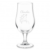 Pferdegeschenk für Erwachsene: Graviertes Bierglas mit Pferdemotiv