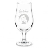 Pferdemotiv Bierglas graviert für Pferdeliebhaber Geburtstagsgeschenk