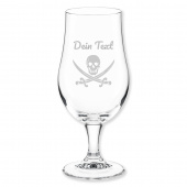 Pirat Geschenk Bierglas mit Totenkopf und Namensgravur