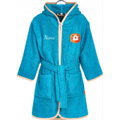 Playshoes Kinder Bademantel mit Namen personalisiert, Dschungel Löwe – bestickt, 86/92