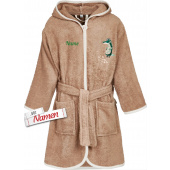 Playshoes Kinder Bademantel personalisiert, Wildtiere Krokodil bestickt Größe 98/104