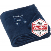 Playshoes Schmusedecke personalisiert Bär Kollektion Bär – marineblau, mit Namen bestickt