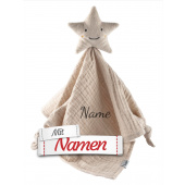Schmusetuch mit Namen bestickt Himmelskörper Stern von Sterntaler aus Baumwolle