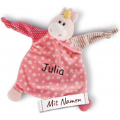 NICI Stofftier-Schmusetuch Einhorn Stupsi, bestickt, Baby Geschenk für Mädchen zur Geburt