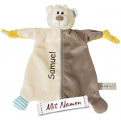NICI Stofftier-Schmusetuch Bär Doudou, bestickt