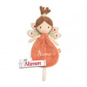 Schmusetuch mit Namen bestickt, Pfau Pia, Schnuffeltuch mit Schnullerhalter, Babygeschenk