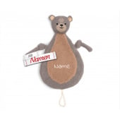 Schmusetuch personalisiert mit Namen, Bär, Schnuffeltuch mit Schnullerhalter, Babygeschenk