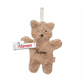 Schmusetuch personalisiert mit Namen, Teddybär Hellbraun, Schnuffeltuch