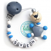 Schnullerkette 3D Teddy Bär Blau