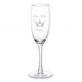 Sektglas mit Prinzessin Krone Gravur für Abitur Geschenke Mädchen