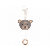 Spieluhr Baby personalisiert mit Namen, Bär, Holzring graviert, Babygeschenk