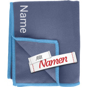 Sport Geschenk personalisiert, Sporthandtuch mit Namen bestickt, 40x80, Marine Blau