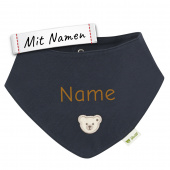 Steiff Halstuch Dunkelblau/Schwarz mit Wunschname - Personalisiertes Geschenk, bestickt