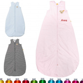 Steiff Baby Schlafsack mit Namen, Babyschlafsack Teddy Bär Jersey Mädchen (L70, Rosa/Pink), bestickt