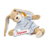 Steiff Hase personalisiert – Hoppel Hase mit Namen bestickt, Blau