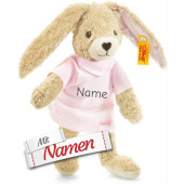 Steiff Hase personalisiert – Hoppel Hase mit Namen bestickt, Rosa für Mädchen