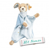 Steiff Hund Schmusetuch mit Namen personalisiert bestickt, Geschenk Junge Geburt