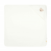 Steiff Kapuzenhandtuch, Badetuch mit Kapuze, Cloud Dancer (Weiß/Beige)