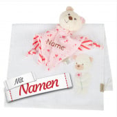 Sterntaler Baby Geschenkset B&auml;r Betty mit Namen bestickt, Schmusetuch + Handtuch
