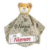 Sterntaler Baby Schmusetuch personalisiert, Löwe Leo Kuscheltuch mit Namen bestickt als Tröster für Zuhause und Kita