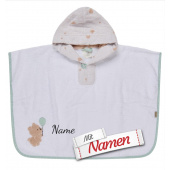 Sterntaler Bär Bo Poncho personalisiert mit Namen, bestickt als Geschenk für Kita und Schwimmen
