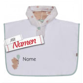 Sterntaler Bär Bo Poncho personalisiert mit Namen, bestickt als Geschenk für Kita und Schwimmen