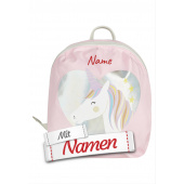 Sterntaler Einhorn Kindergartenrucksack mit Namen bestickt, Mädchen Rucksack personalisiert