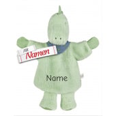 Sterntaler Handpuppe Dino Rexi mit Namen bestickt, personalisiertes Geschenk zur Geburt