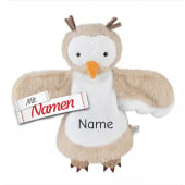 Sterntaler Handpuppe Eule mit Namen bestickt, personalisiertes Geschenk zur Geburt