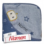Sterntaler Kapuzenbadetuch Weltraum Rakete mit Namen bestickt, Geschenk zur Geburt