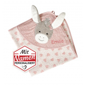 Sterntaler Kapuzenhandtuch Emmi Girl, 80x80, Esel Motiv, bestickt