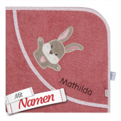 Sterntaler Kapuzenhandtuch personalisiert Hase Hanni – mit Namen bestickt, 80x80 cm