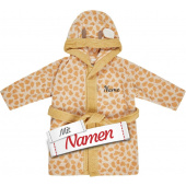 Sterntaler Kinder Bademantel personalisiert, Kinderbademantel Giraffe Kaya mit Namen bestickt – Größe 98/104