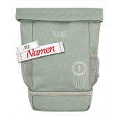 Sterntaler Kinderrucksack Löwe Leo mit Namen bestickt, Rucksack mit Nassfach, moosgrün