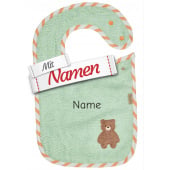 Sterntaler Lätzchen Bär Bo mit Namen bestickt, wasserdicht, 38 x 26 cm Mintgrün