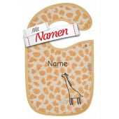 Sterntaler Lätzchen Giraffe Kaya mit Namen bestickt, wasserdicht, 38 x 26 cm Sand