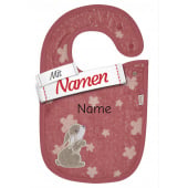Sterntaler Lätzchen Hase Hanni mit Namen bestickt, Druckknopf, 38 x 26 cm Perlrosa