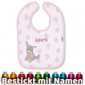 Sterntaler Lätzchen mit Namen bestickt, Rosa für Mädchen, Geschenk für Babys