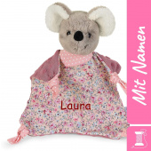 Besticktes Sterntaler Kuscheltuch Maus Mabel, Rosa, Mädchen Taufgeschenk