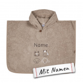 Sterntaler Bauernhof Poncho mit Namen bestickt - Personalisiertes Geschenk für Junge & Mädchen zur Geburt