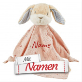 Sterntaler Schmusetuch Baby personalisiert, Hase Hanni für Mädchen mit Namen bestickt, Tröster für Geburt und Kita-Start