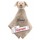 Sterntaler Schmusetuch personalisiert Hund Lucky mit Namen bestickt, Baby Kuscheltuch personalisiert